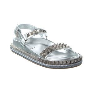 Christian Louboutin Pyrabizz Leather Sandal, Silver